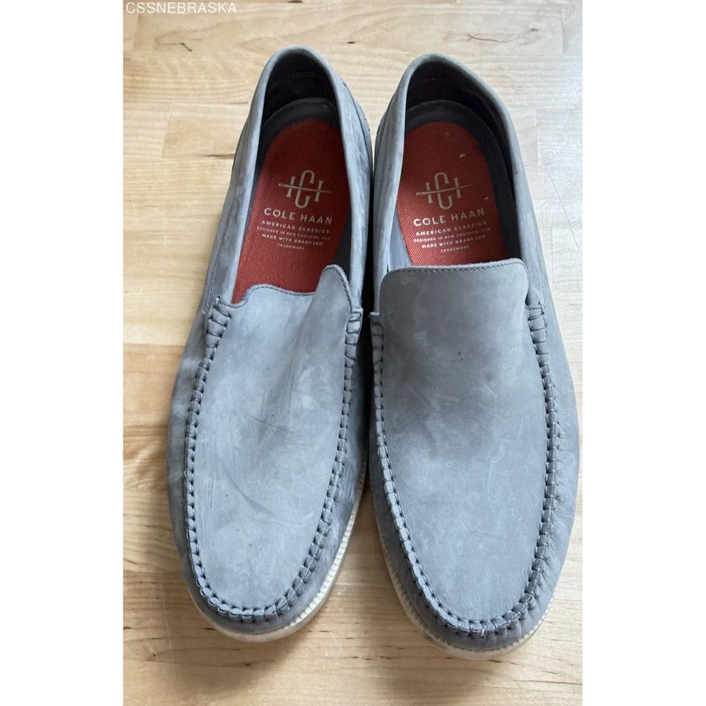 Cole Haan Gray Men's Loafers Suede Hampton American Classics Shoes C39891 - 11.5